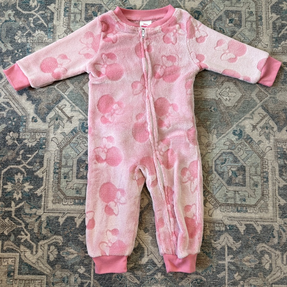Disney zip up Minnie Mouse pajamas